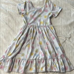 Colorful Heart Pattern Kids Dress